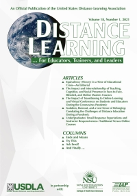 Omslagafbeelding: Distance Learning: Volume 18 #1 9781648025389