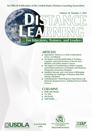 Imagen de portada: Distance Learning: Volume 18 #1 9781648025389