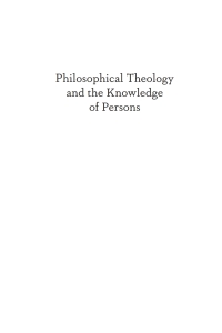 Omslagafbeelding: Philosophical Theology and the Knowledge of Persons 9781666700541