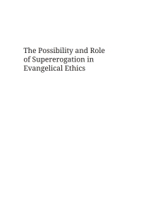 صورة الغلاف: The Possibility and Role of Supererogation in Evangelical Ethics 9781666712193