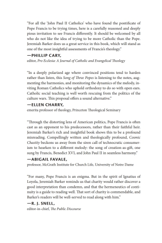 Cover image: Cosmic Chastity in an Age of Technocratic Lust: A Song of Three Popes 9781666717006