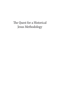 Imagen de portada: The Quest for a Historical Jesus Methodology 9781666730265