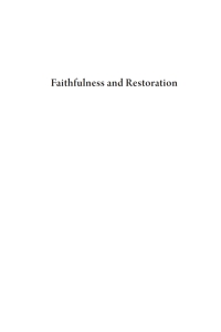 Cover image: Faithfulness and Restoration 9781666731132