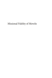 Cover image: Missional Fidelity of MoveIn 9781666732863