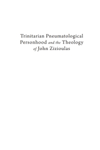 Cover image: Trinitarian Pneumatological Personhood and the Theology of John Zizioulas 9781666736717