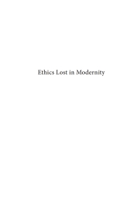 Cover image: Ethics Lost in Modernity 9781666747188