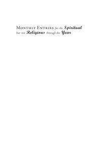 Cover image: Monthly Entries for the Spiritual but not Religious through the Year 9781666747676