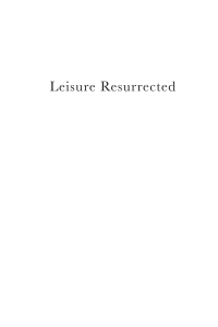 Cover image: Leisure Resurrected 9781666751178