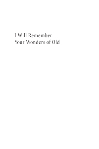 Omslagafbeelding: I Will Remember Your Wonders of Old 9781666759211