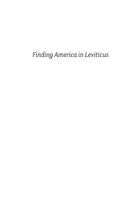 Imagen de portada: Finding America in Leviticus 9781666767872