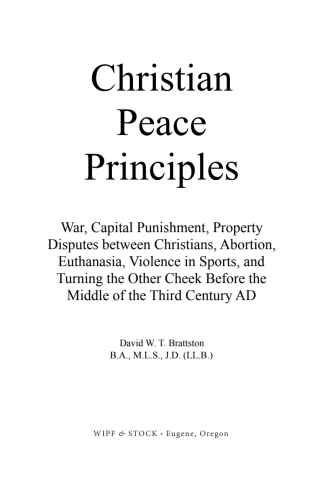表紙画像: Christian Peace Principles 9781666772364