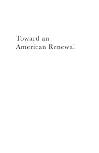 Titelbild: Toward an American Renewal 9781666773712