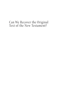 表紙画像: Can We Recover the Original Text of the New Testament? 9781666773743