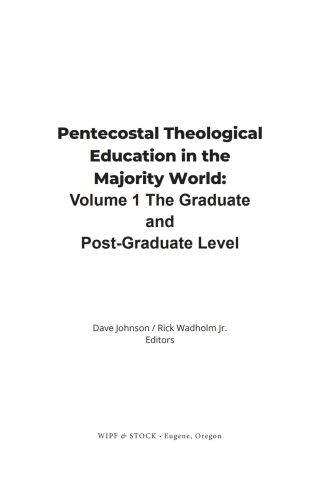 Titelbild: Pentecostal Theological Education in the Majority World, Volume 1 9781666773804