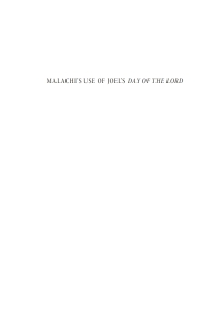 Omslagafbeelding: Malachi’s Use of Joel’s Day of the Lord 9781666776119