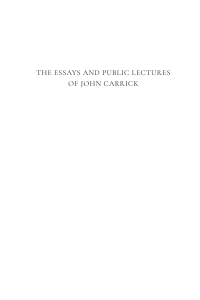 صورة الغلاف: The Essays and Public Lectures of John Carrick 9781666776287