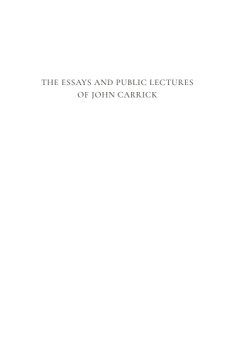 Cover image: The Essays and Public Lectures of John Carrick 9781666776287