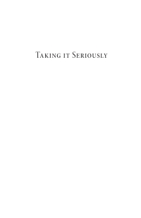 Cover image: Taking It Seriously 9781666777918