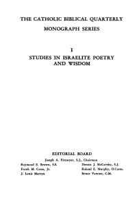 Imagen de portada: Studies in Israelite Poetry & Wisdom 9781666779677