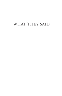 Imagen de portada: What They Said 9781666780239