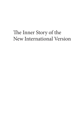 Cover image: The Inner Story of the New International Version 9781666787849