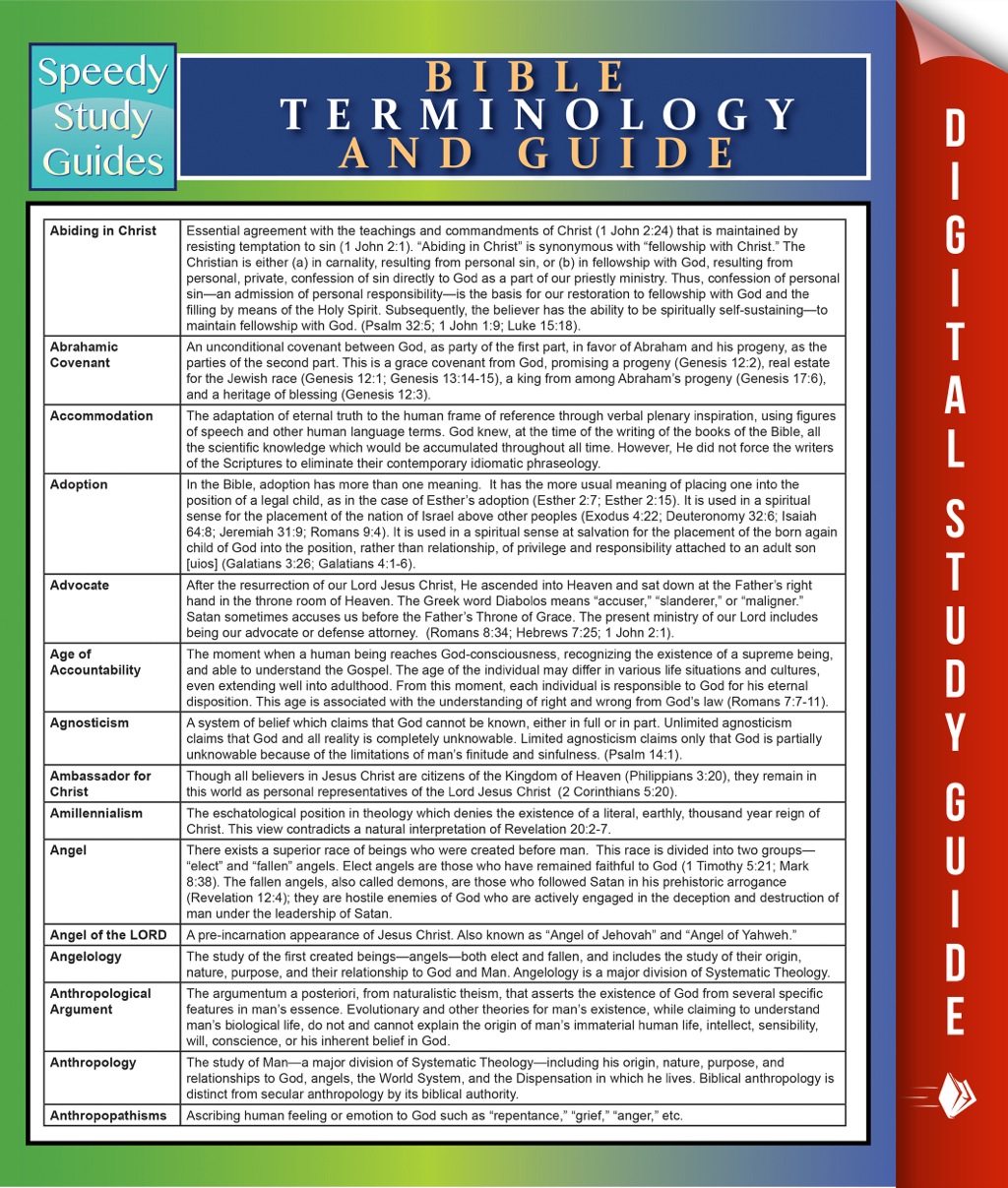 Bible Terminology And Guide Speedy Study Guides