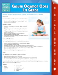 表紙画像: English Common Core 1st Grade (Speedy Study Guide) 9781680321456
