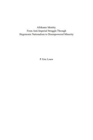Cover image: Afrikaner Identity 9781680533415