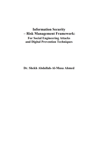 Cover image: Information Security – Risk Management Framework 9781680534238