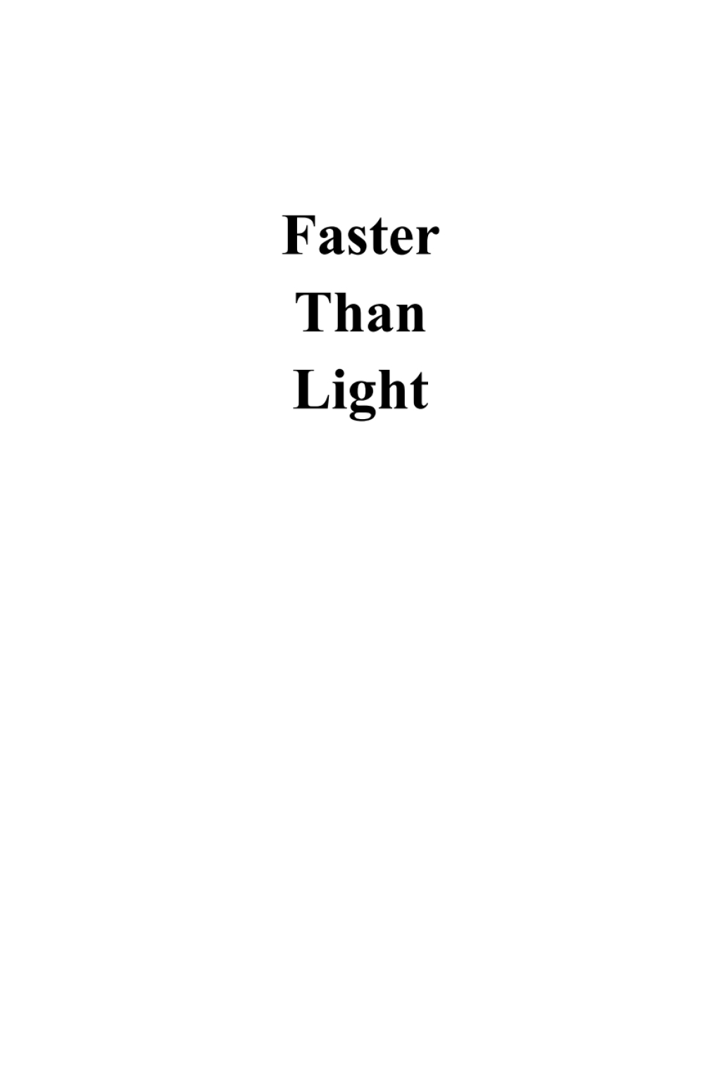 Faster Than Light eBook