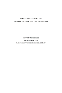 Imagen de portada: Backstories in the Law 9781680538021