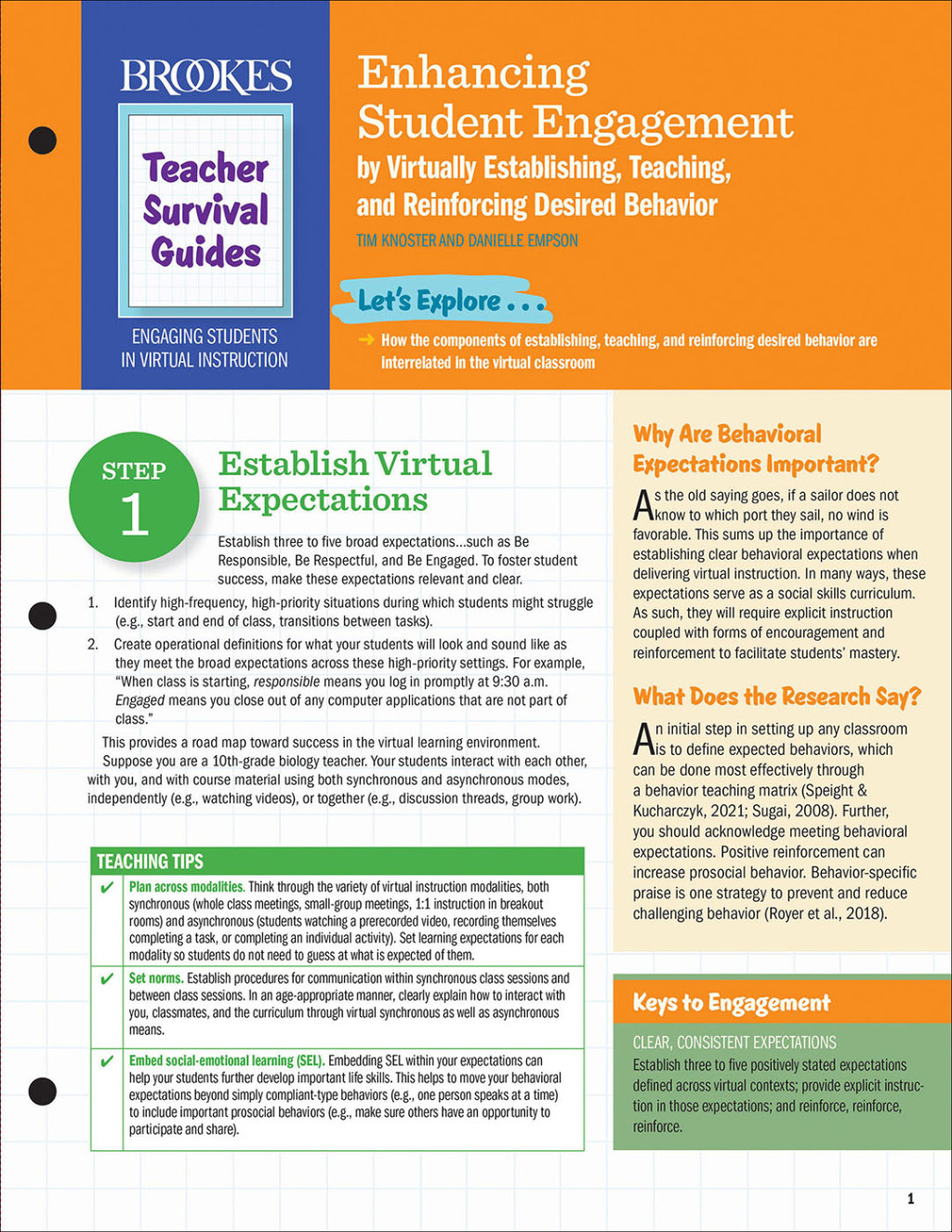 Enhancing Student Engagement by Virtually Establishing, Teaching, and Reinforcing Desired Behavior 1st Edition