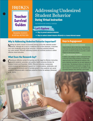 Imagen de portada: Addressing Undesired Student Behavior During Virtual Instruction 1st edition 9781681256078