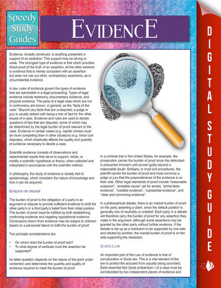 Imagen de portada: Evidence (Speedy Study Guides) 9781681850474