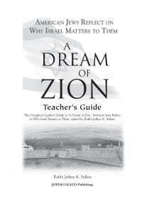 Cover image: A Dream of Zion Teacher's Guide 1st edition 9781580233569