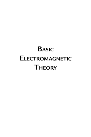 Cover image: Basic Electromagnetic Theory 1st edition 9781942270744