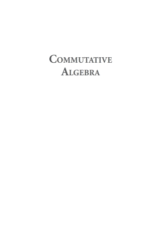 Cover image: Commutative Algebra 1st edition 9781944534608