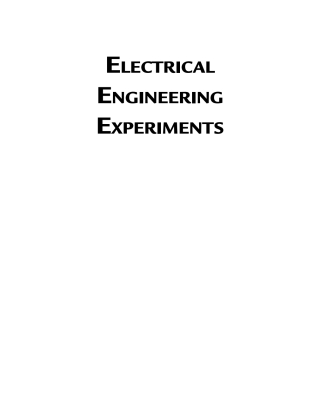 Titelbild: Electrical Engineering Experiments 1st edition 9781683921141