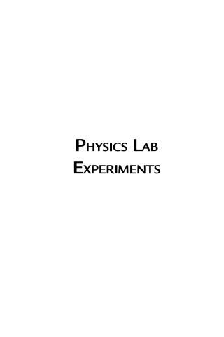 صورة الغلاف: Physics Lab Experiments 1st edition 9781942270805