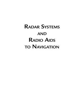 Cover image: Radar Systems and Radio Aids to Navigation 1st edition 9781683921189
