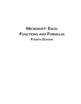 Cover image: Microsoft Excel Functions and Formulas 4th edition 9781944534639