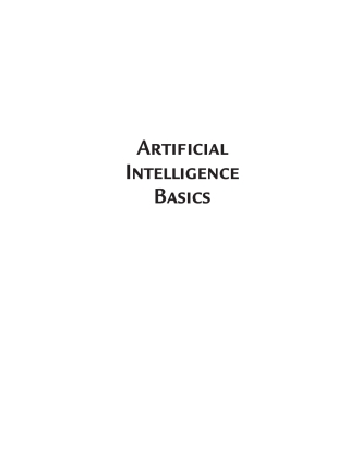 Imagen de portada: Artificial Intelligence Basics 1st edition 9781683925163