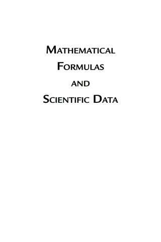 Imagen de portada: Mathematical Formulas and Scientific Data 1st edition 9781683928652