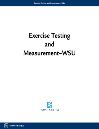 Cover image: Exercise Testing and Measurement–WSU 1st edition 9781718226210