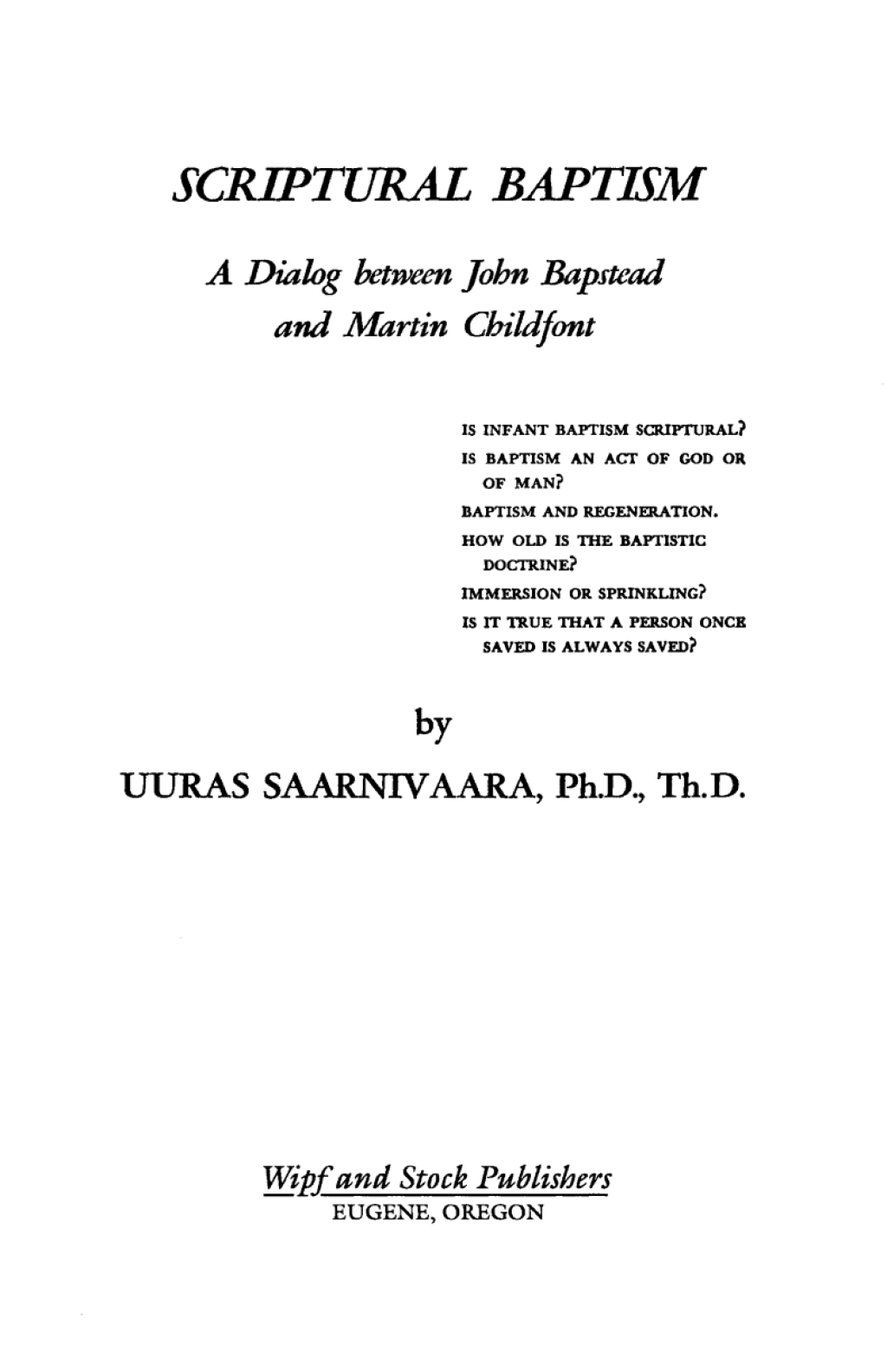 Scriptural Baptism (eBook)