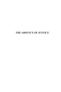 Cover image: The Absence of Justice 9781592442522