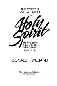 Cover image: The Person and Work of the Holy Spirit 9781592441105
