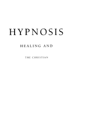 Cover image: Hypnosis Healing and the Christian 9781579109820