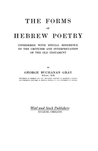 Omslagafbeelding: The Forms of Hebrew Poetry 9781579109721