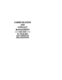 Cover image: Communication and Conflict Management in Churches and Christian Organizations 9781579109028